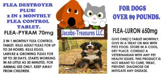 2 In 1 Flea Control Tablet, 12 Tablets, A Full Years Supply, For Dogs Over 89 Pounds